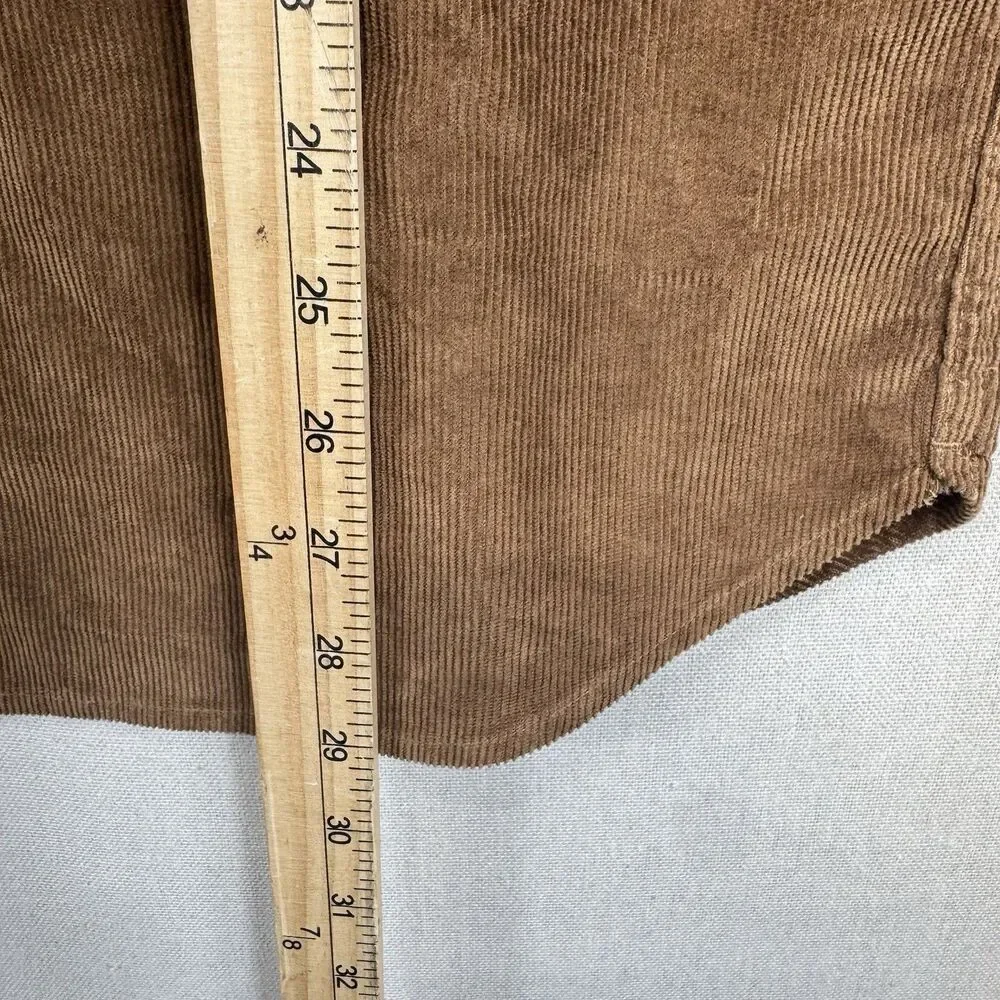 J Crew Men Size Large Shirt Button Down Top Classic Brown Corduroy Long Sleeve